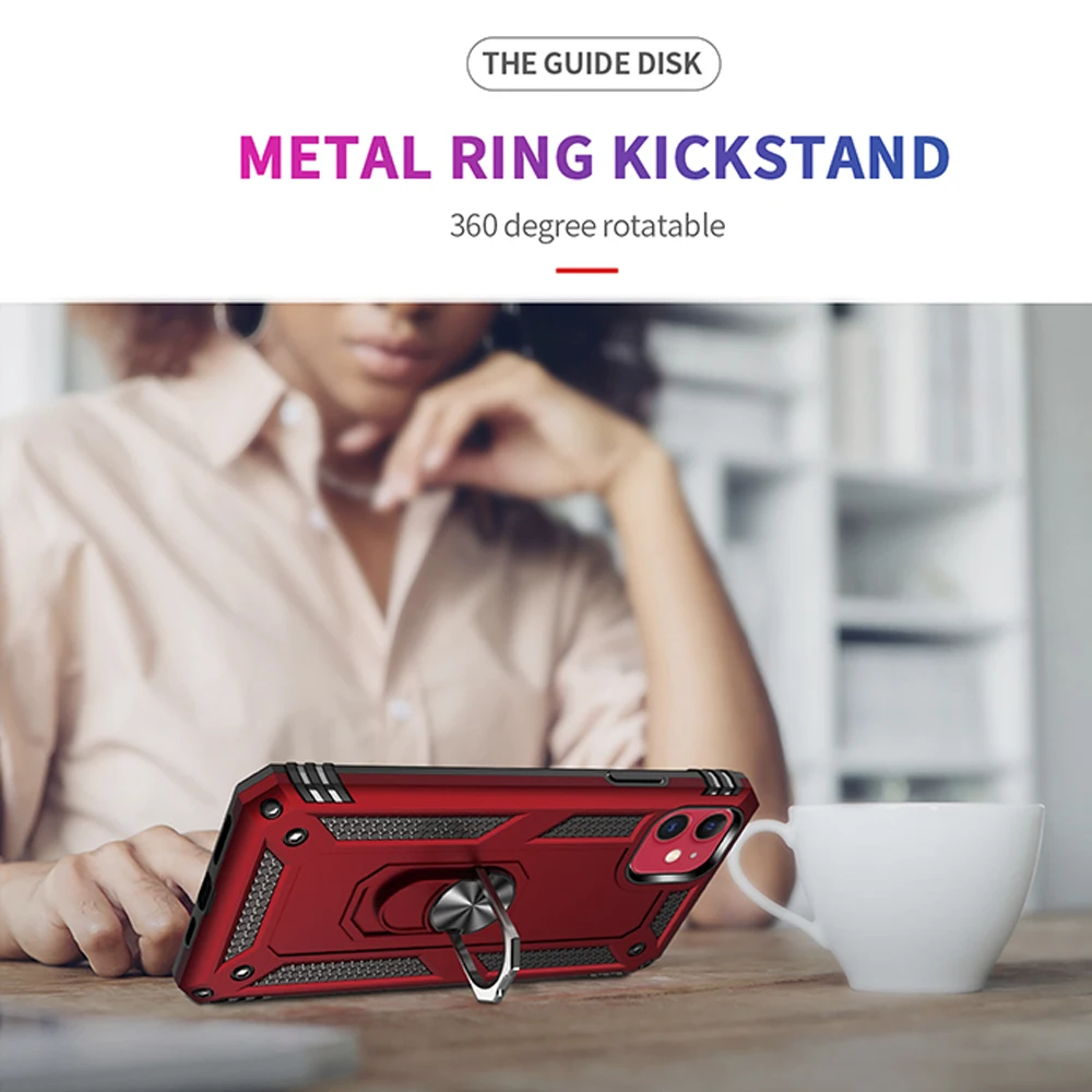 Metal Ring Case For Moto One Zoom Pro Action Vision Macro Hyper E6 Play G6 G7 Plus Z4 E5 G8 G Stylus Armor Holder Cover | Мобильные