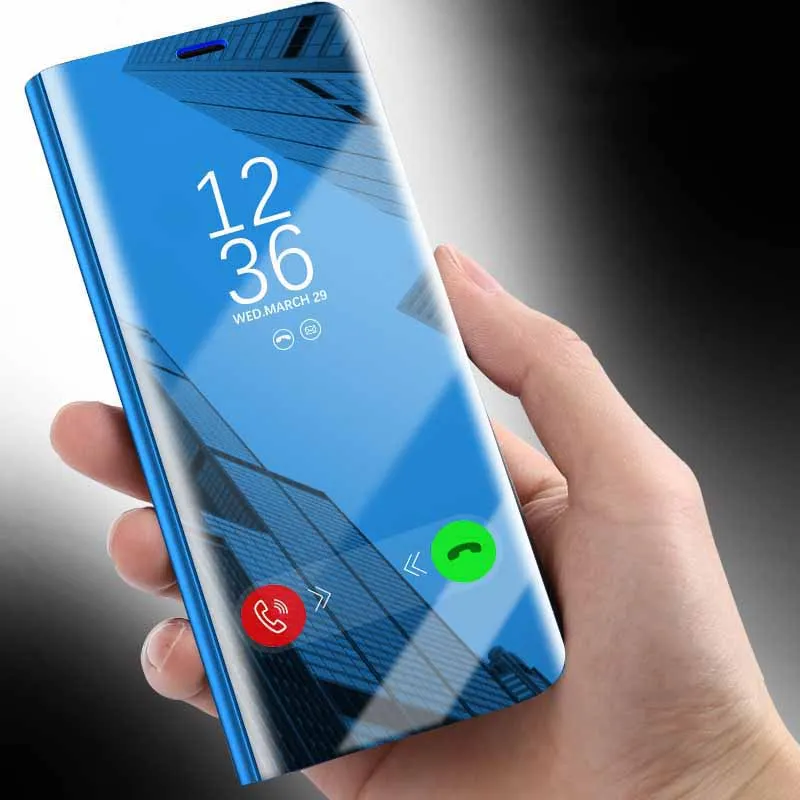 Роскошный зеркальный кожаный флип чехол для Huawei Nova 6 Pro 5 5i 4 4e 3 3i противоударный