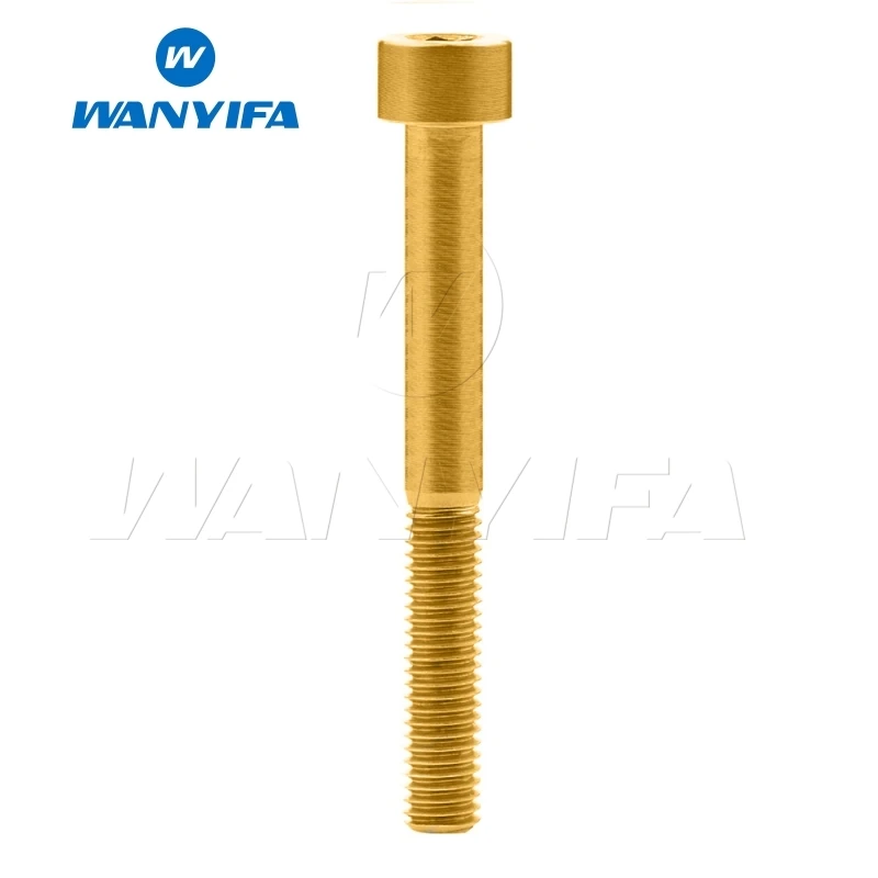 M5x60 Gold Wanyifa M5x10 12, 16, 18, 20, 25 30 35, 40 45 50 55 60 мм клеймо Винт С Титановым болтом для Велосипедный вынос руля велосипеда модификации - Цвет: M5x60 Gold