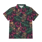Лидер продаж, мужская рубашка IFPD EUSize на пуговицах с 3D принтом, летняя повседневная забавная рубашка с коротким рукавом и листьями и цветами, большие размеры 6XL