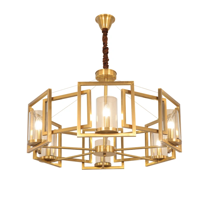 Французская роскошная хрустальная люстра освещение Золотая медь люстры для