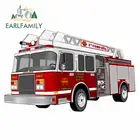 EARLFAMILY 13 см x 8,2 см для грузовиков Bomberos, оригинальные автомобильные наклейки, креативные водонепроницаемые наклейки, подходят для фургона, RV, SUV