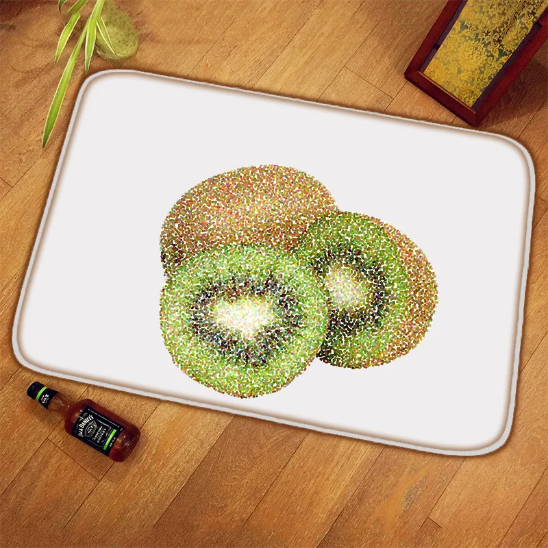 

Wave Point Non Slip Kitchen Floor Mat Fruit Pattern Doormat Rugs Fresh Style Decoration Children's Room Crystal Velvet Rug