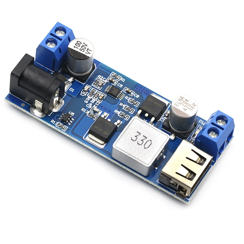 Регулируемый понижающий преобразователь источника питания USB LM2596S 24 В/12 В в 5 А