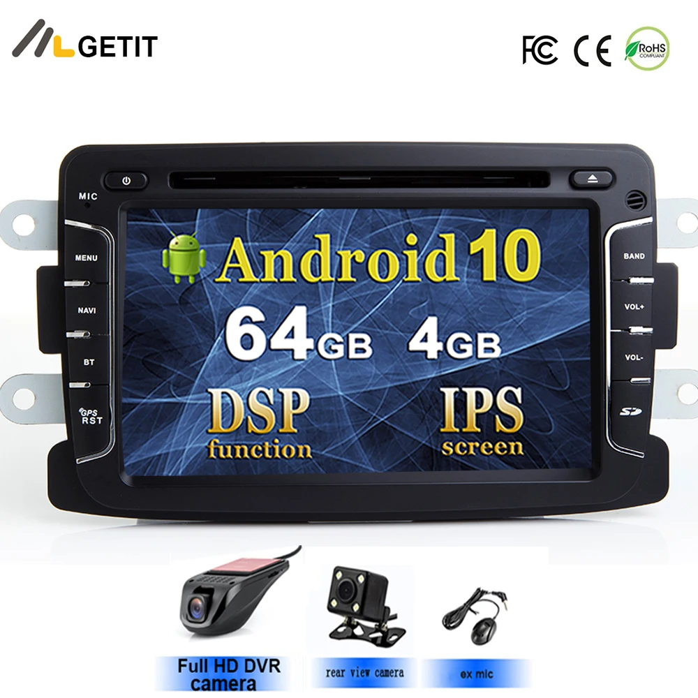 Автомобильный мультимедийный плеер DSP IPS Android 10 Automotivo 2 Din для