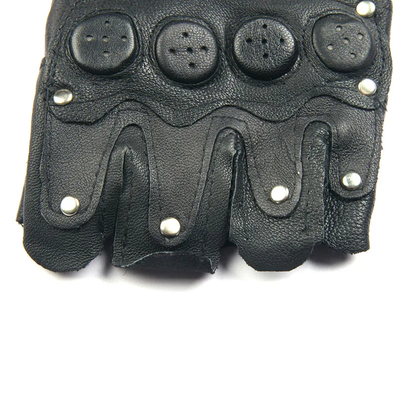 1 пара мужские кожаные перчатки с заклепками для вождения тактические черные без