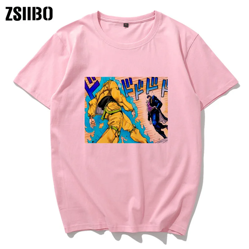 Япония Аниме рубашка JoJo странные приключения смешные футболки для мужчин и