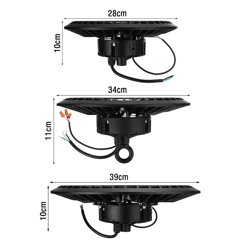 

100W 150W 200W Professional LED High Bay Light Fixture 100-277V Waterproof Daylight Industrial Commercial Lighting for Warehouse