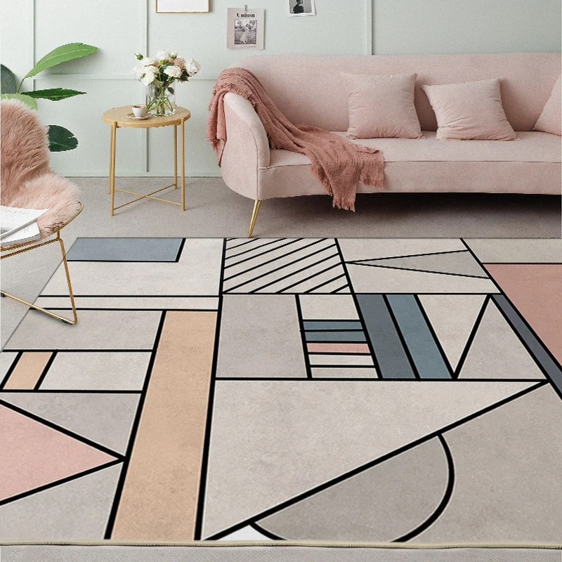 

Креативные коврики с геометрическим рисунком, большие коврики для гостиной, спальни, чайного столика, в скандинавском стиле, противоскользящие напольные коврики