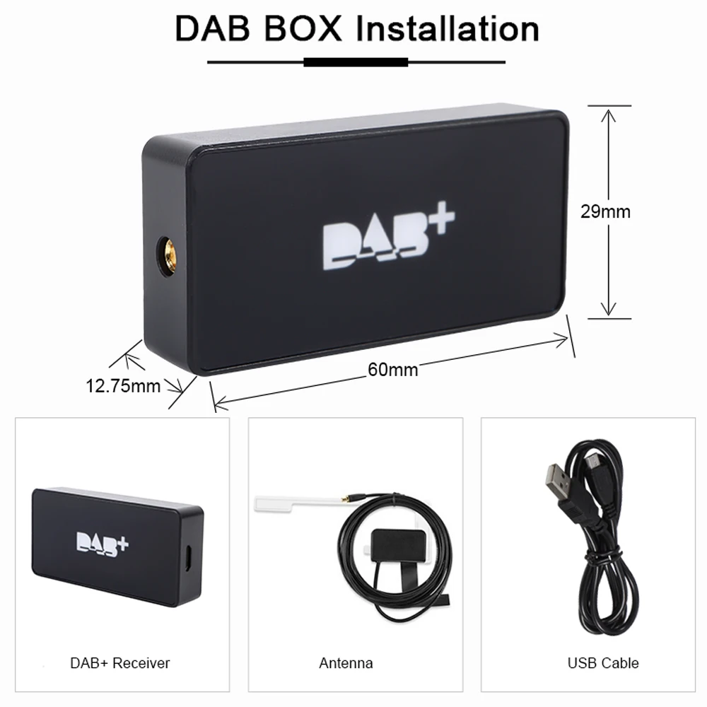 DAB + удлиненная антенна USB портативный адаптер приемник для автомобиля Android