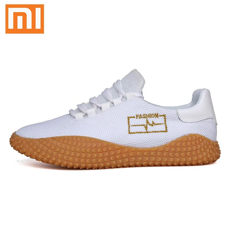 Xiaomi Flyknit/мужская повседневная обувь; Классическая простота; Мужская Спортивная обувь; резиновые кроссовки; Лидер продаж года; дышащие кроссовки для бега; - Цвет: Белый