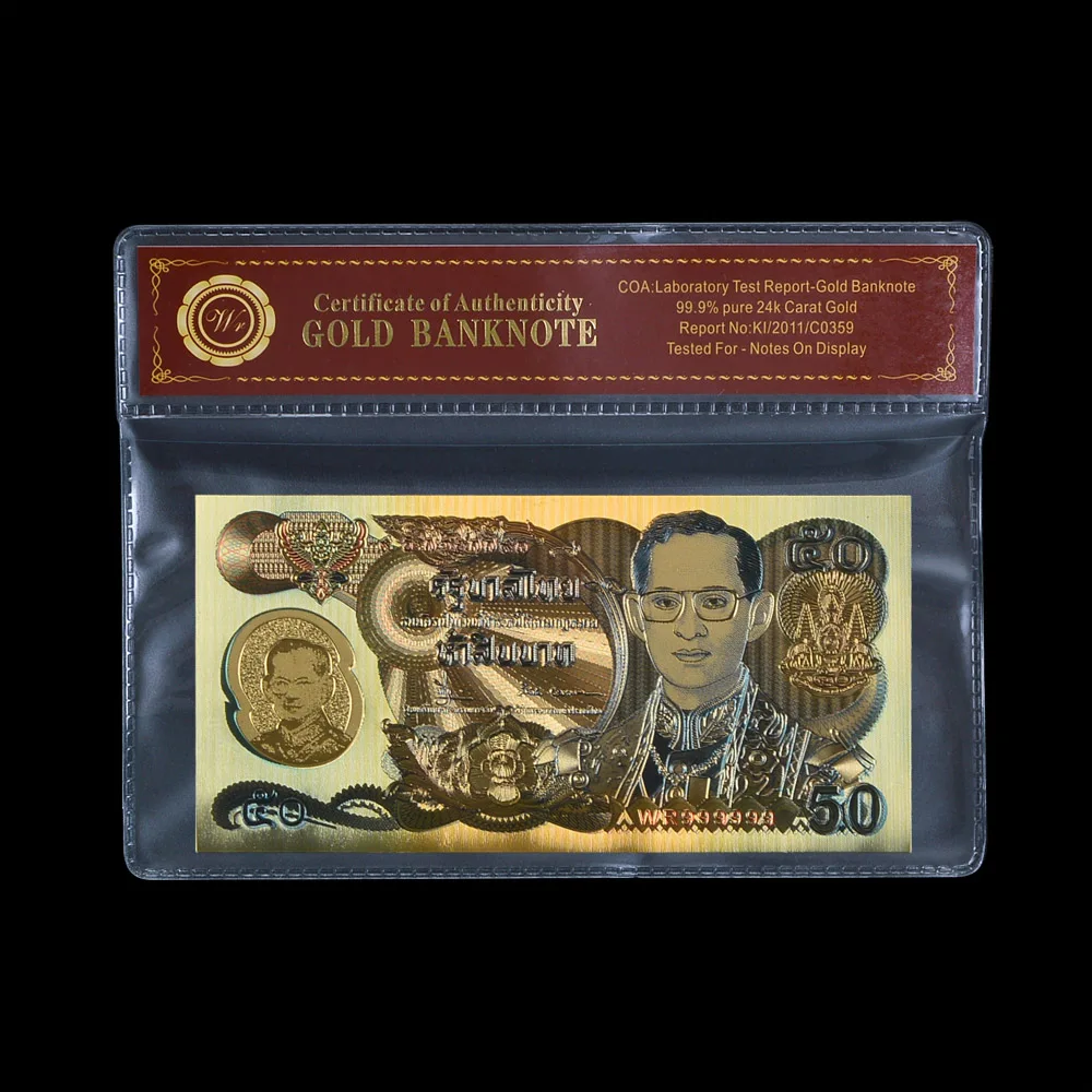 WR Thailand 24K Золотая фольга банкнот альбом для 1000 фальшивых коллекция денег бизнеса