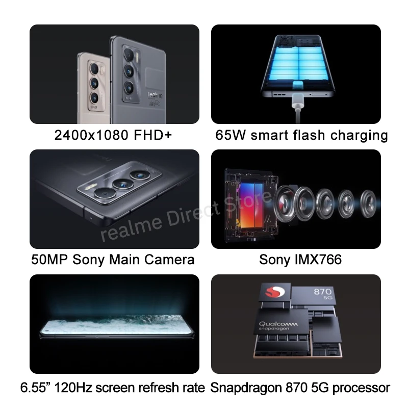 Смартфон Realme GT Master Explore Edition 6 55 дюйма FHD + 50 МП 65 Вт 870 мАч | Мобильные телефоны и