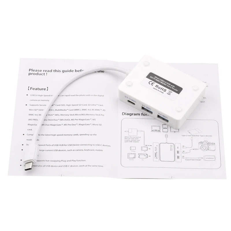 Type C TF SD SDHC MS M2 Устройство для чтения карт памяти USB к 3 0 концентратор MacBook Dell ASUS Samsung