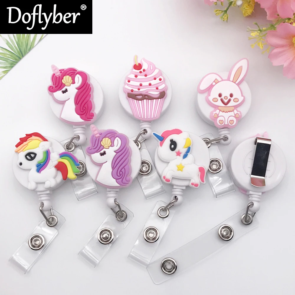 

Cartoon Rabbit Unicorn Retractable Badge Reel Nurse Doctor Student Exhibition ID Card Clip Badge Holder Stationery Office Supply