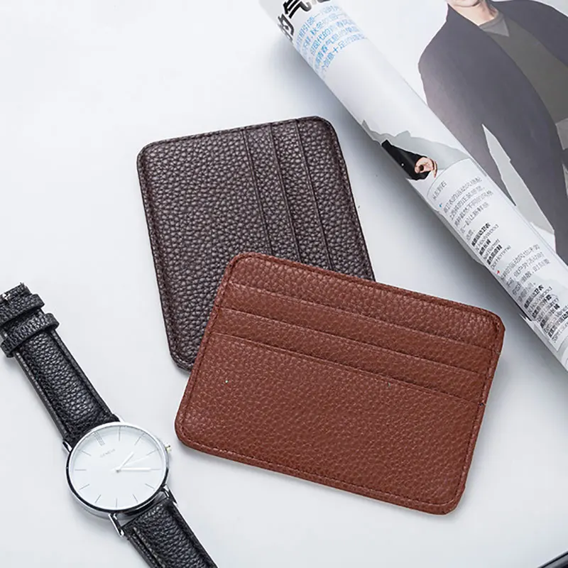 Разноцветный кожаный чехол для карт мужчин и женщин тонкий секционный Кошелек