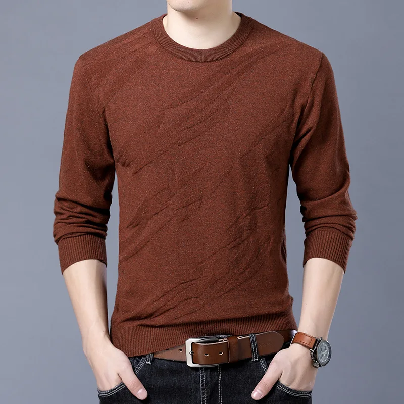 YUSHU 2019 New Autumn Winter Sweaters O-Neck Slim Fit Pullover Men Breathable Solid Color Clothing Jumpers Knitwear | Мужская одежда