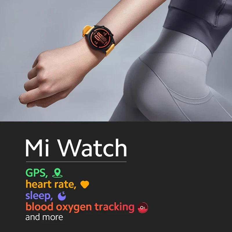 Смарт-часы Xiaomi Mi Watch глобальная версия водонепроницаемые 5 АТМ GPS Bluetooth пульсометр