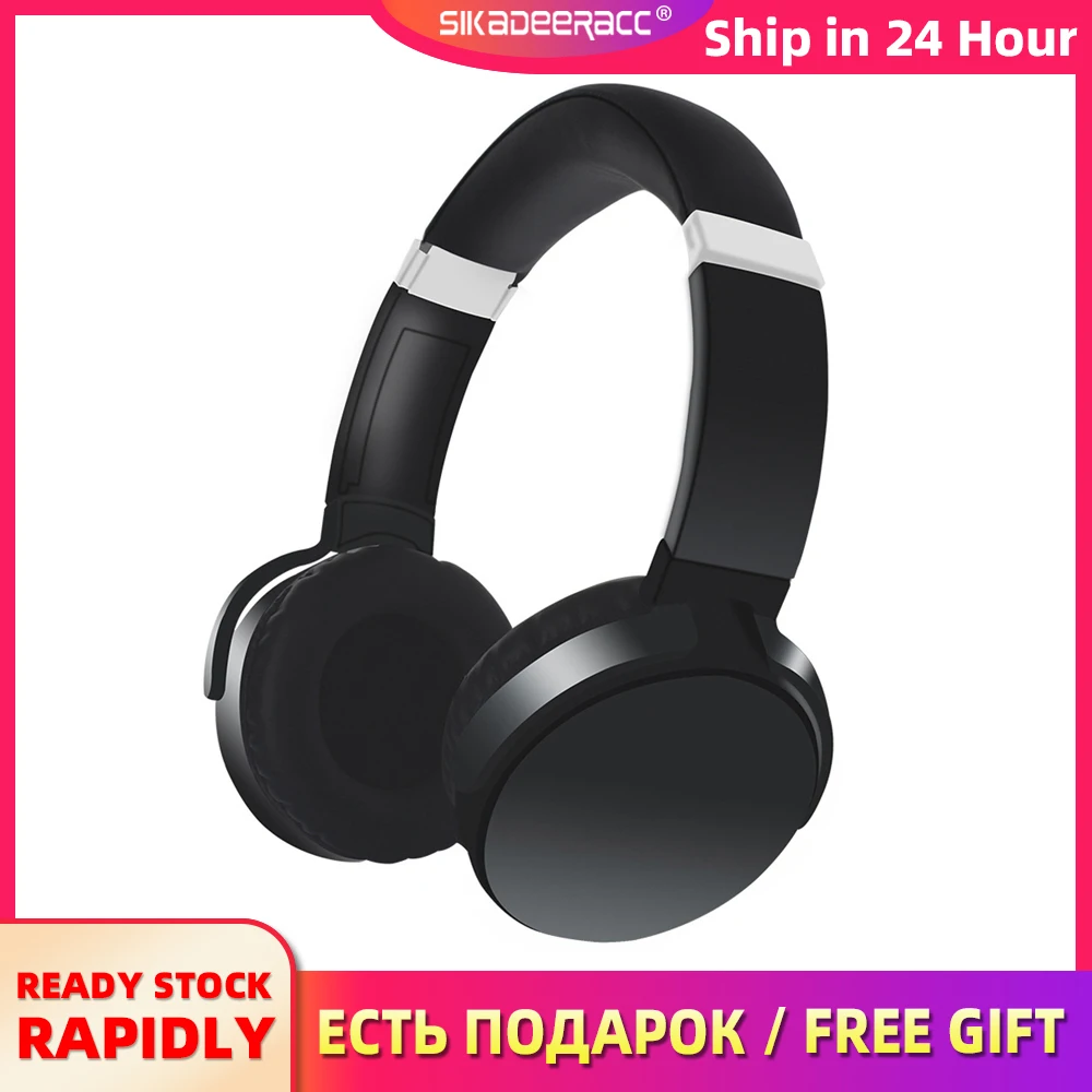 Красочные беспроводные Bluetooth наушники над головой с микрофоном Голосовое