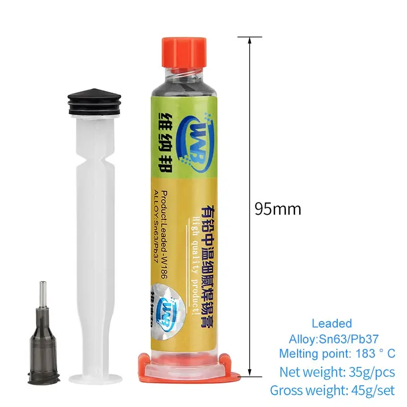 10cc Syringe Soldering Paste Flux Melting Point 183℃ Solder Tin for Circuit Board SMT SMD PCB BGA Welding Repair Tool | Инструменты