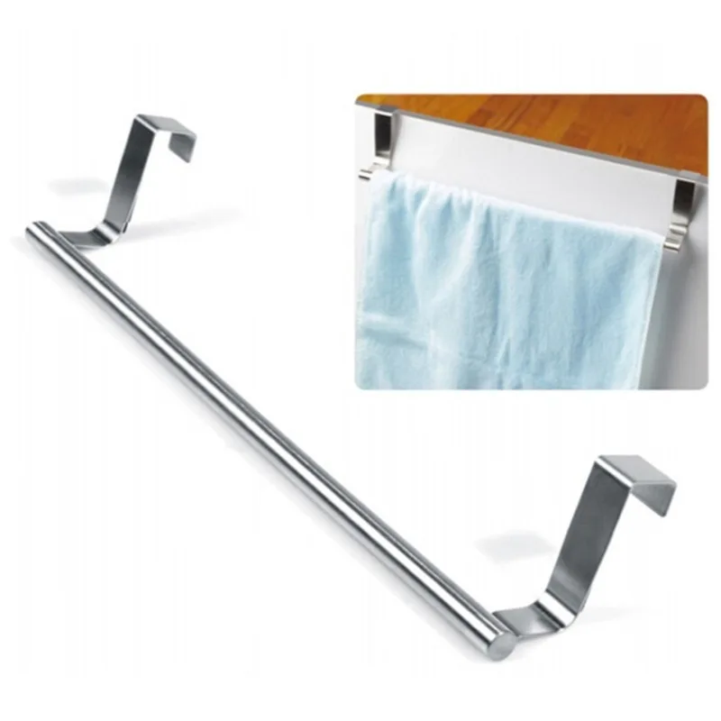 

Stainless Steel Bathroom Towel Holder Rack Stand Bar Cabinet Door Hanging Holder Organizer Stand Household Kitchen Accessories