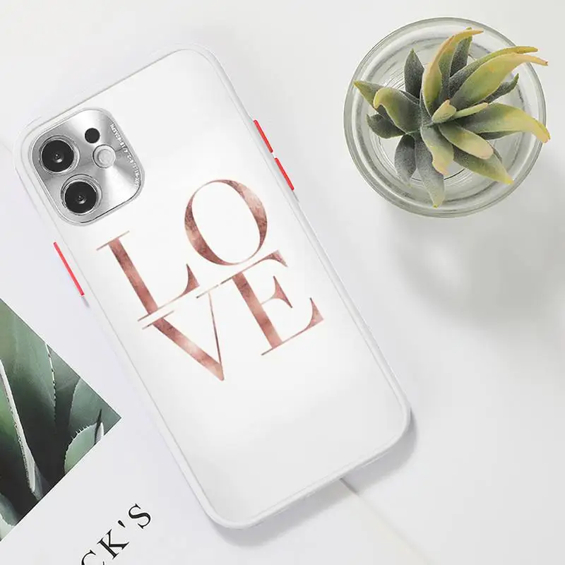 

Love pineapple bling Phone Case Clear matte transparent For white iPhone 7 8 x xs xr 11 12 pro plus max mini Funda