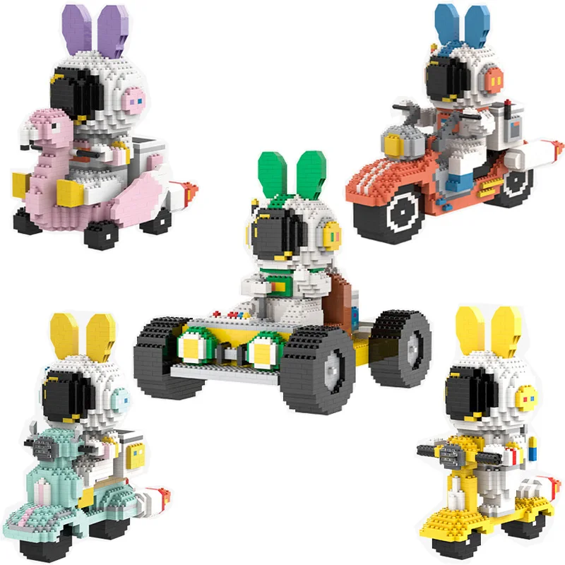 

2021 new interstellar motorcycle twist car express car adventure car small building blocks puzzle assembly children's toy gift