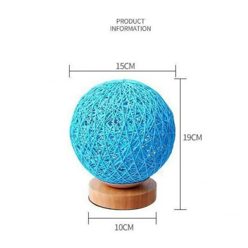 Теплый ротанговый бильярдный светодиодный светильник для спальни прикроватный