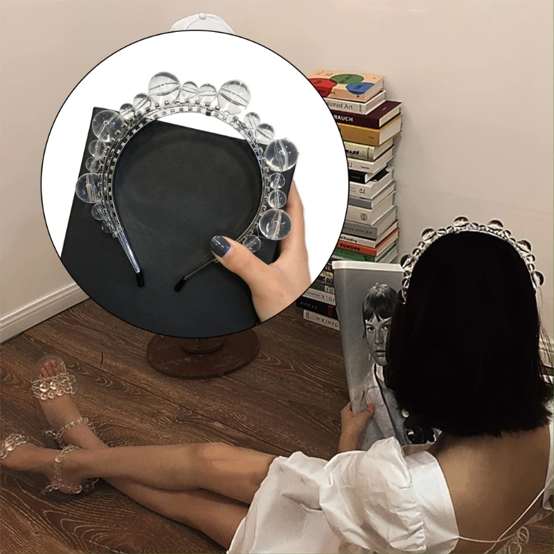 

Luxurious Jewelry Headband Multilayer Rhinestone Clear Crystal Ball Beaded Hair Hoop Ladies Wedding Prom Party Bandana Headdress