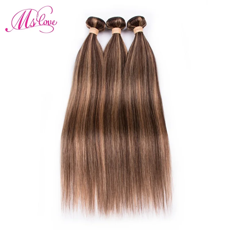 MS Love Pre colored#350 Orange P4/27 бразильские прямые человеческие волосы пряди 1 шт. не Реми человеческие волосы для наращивания 100 г - Цвет волос: P4/27