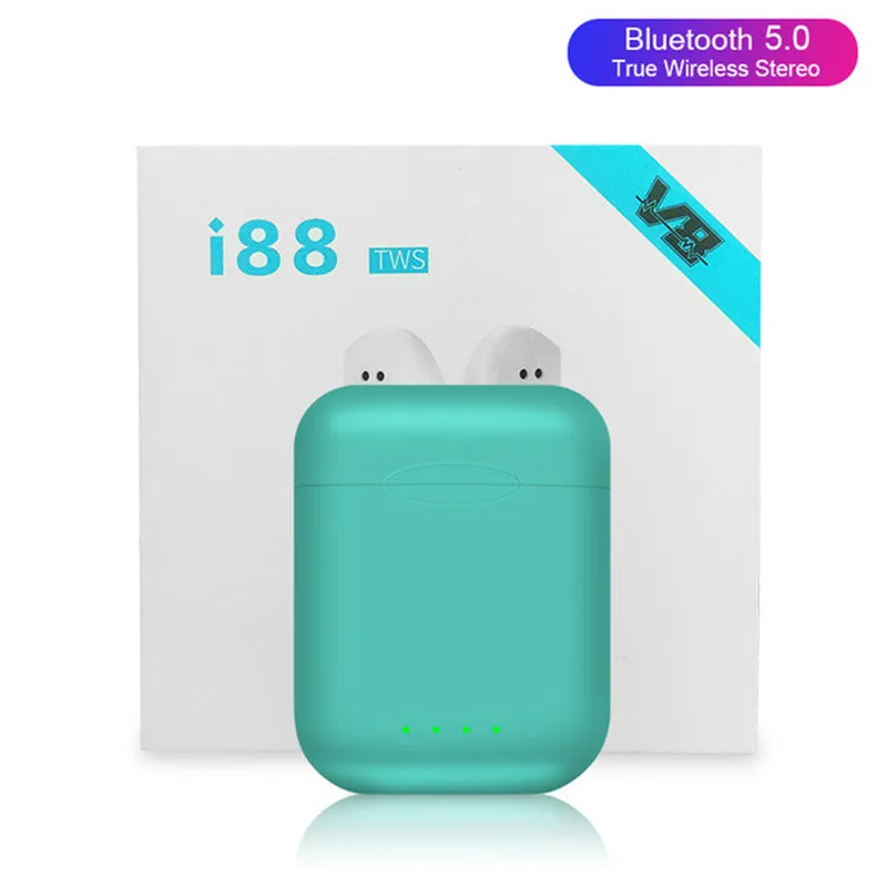 Зеленый AMTERBEST I88 Tws Bluetooth наушники сенсорное управление беспроводные наушники для IOS Android PK I10 Tws I12 Tws I20 I30 I60 I80 I100 - Цвет: Зеленый