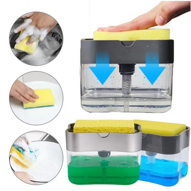 liquid soap dispensersScrubbing Liquid Detergent Dispenser Press-type Soap Box Pump Organizer Kitchen dispenser | Обустройство дома