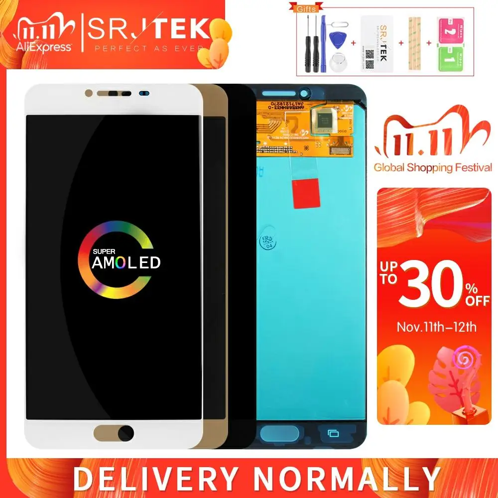 

AMOLED For SAMSUNG Galaxy C7 Display LCD Touch Digitizer Sensor Glass Assembly With Frame For Samsung Galaxy C7 C7000 LCD Screen