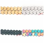 Бусины из гематита с отверстием для изготовления ювелирных изделий сделай сам, бусины из натурального камня с отверстием под золото и черный цвет, 6, 8, 10 мм