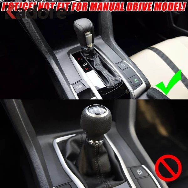 

For Civic 2016 2017 2018 Sedan Interior Trim Carbon Fiber Gear Shift Head Control Panel Cover Sticker Car styling