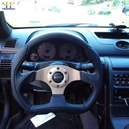 320 мм черная кожа ПВХ/синий спиц боевого самолета Стиль 6 болт гоночный