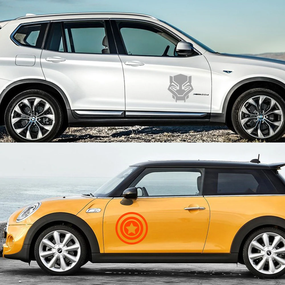 Автомобильная наклейка 2 шт. защитная пленка Железный Человек-паук Тор Халк