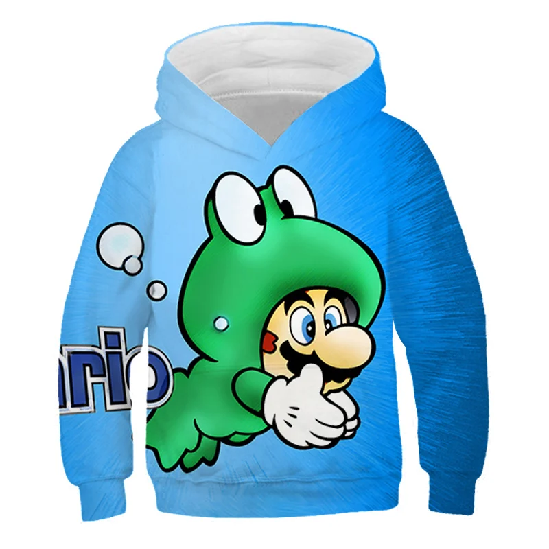 

Mario Children Hoodie 3D Print brothers Game super Cartoon Pattern Boys Girl Kids Spring Autumn clothing Funny O-Neck Clothing