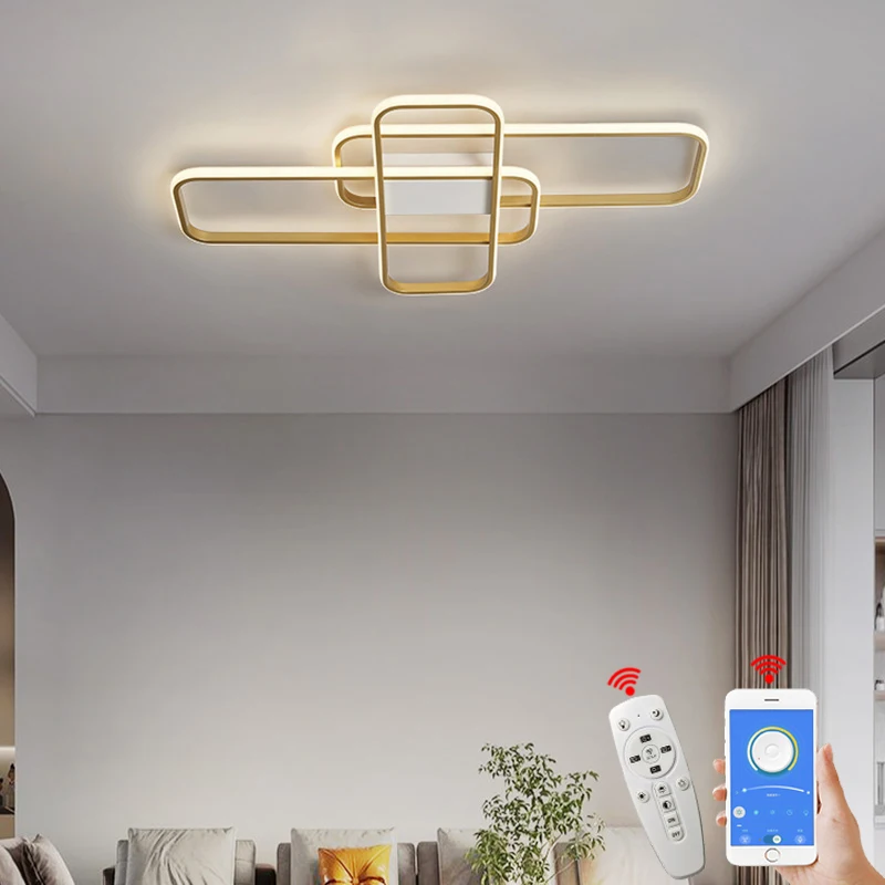 $56.00 Modern Led Ceiling Lights Lamp For Living Room Bedroom Study Room Indoor AC85-265V Black or Gold Color Ceiling Lamp Lighting