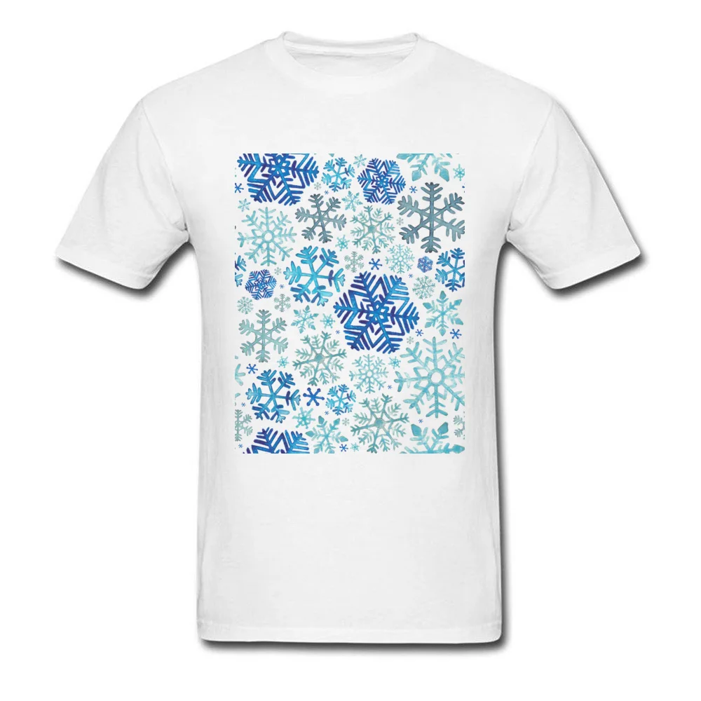 

Men Tshirts Snowflakes Tops Shirt Print T Shirt Clothes Cotton Geometric Black