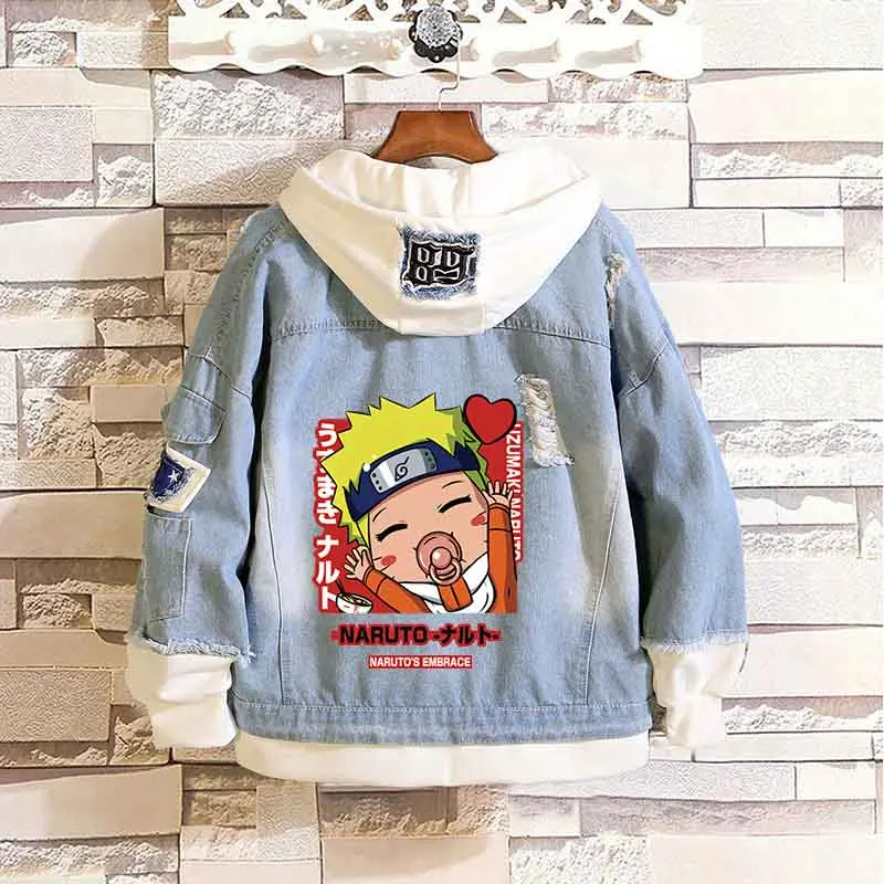 

Anime Denim Jackets Denim Hoodie Man Autumn Costume Pure Trendy Fashion Casual Coat Male Cowboy Jackets