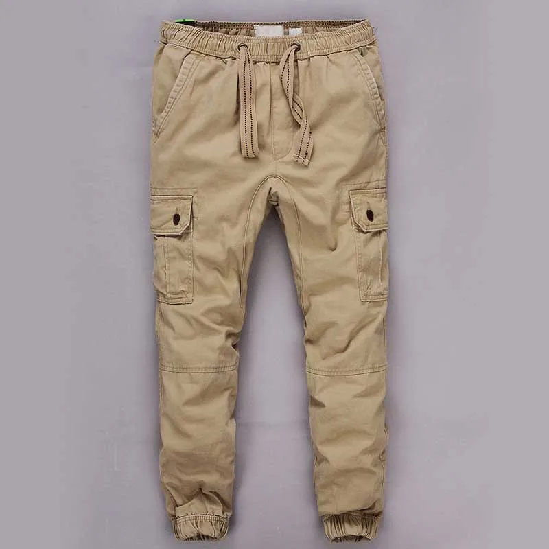 Light Khaki Fashion Camo Joggers Cargo Pants Men Casual Cotton Loose Baggy Harem Pants Military Army Style Outdoor Trousers Man Clothes - Цвет: Light Khaki