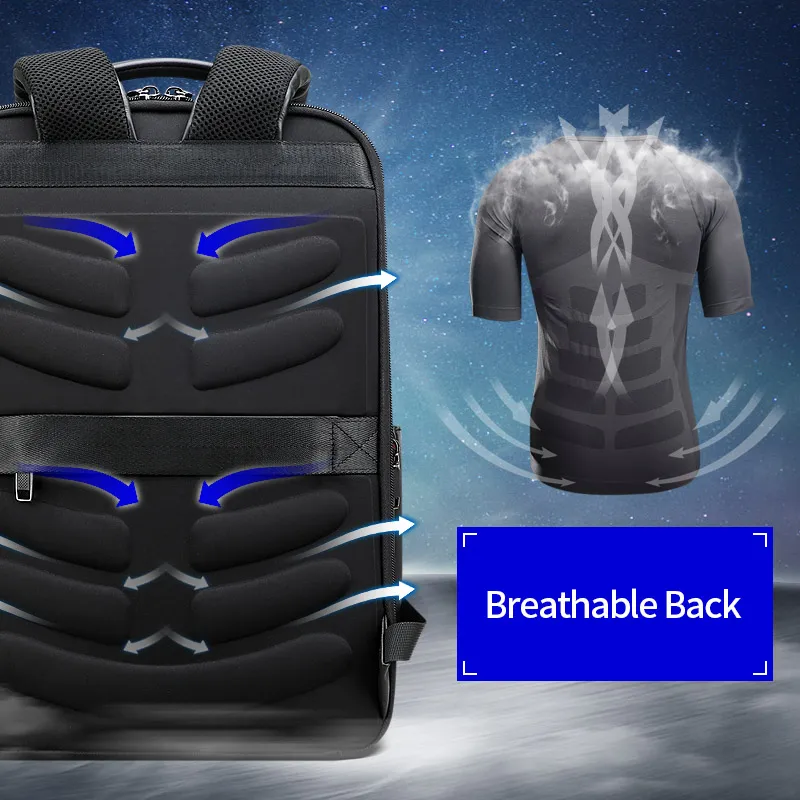 BOPAI рюкзак для ноутбука из натуральной кожи модный бизнес мужской компьютер usb