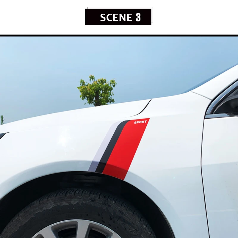 

2Psc/Set 15*28cm Fashion Tri-color Strip Car Stickers High Quality National Flag Car Sticker for BMW Mercedes-Benz Audi Toyota