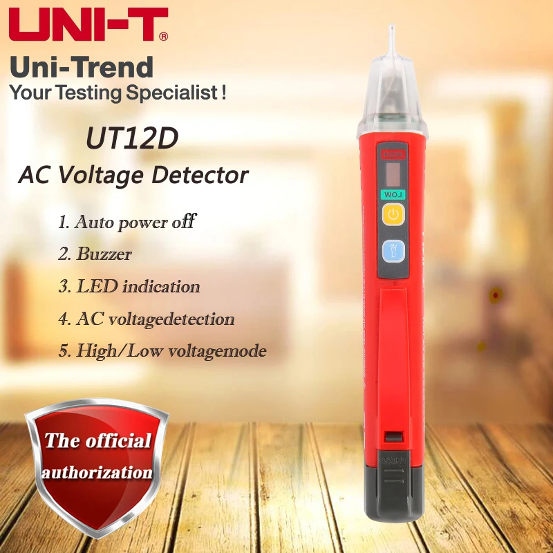 UNI-T UT12E/UT12M/UT12D Бесконтактный детектор напряжения переменного тока; высокий и низкий Двойной Режим Регулируемый чувствительный смарт-тест карандаш 24 V-1000 V - Цвет: UT12D