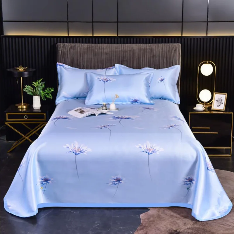 

Новый китайский стиль ледяной Шелковый коврик Летний спальный комплект из 3 предметов постельное белье 1 простыня + 2 наволочки нескользящий...