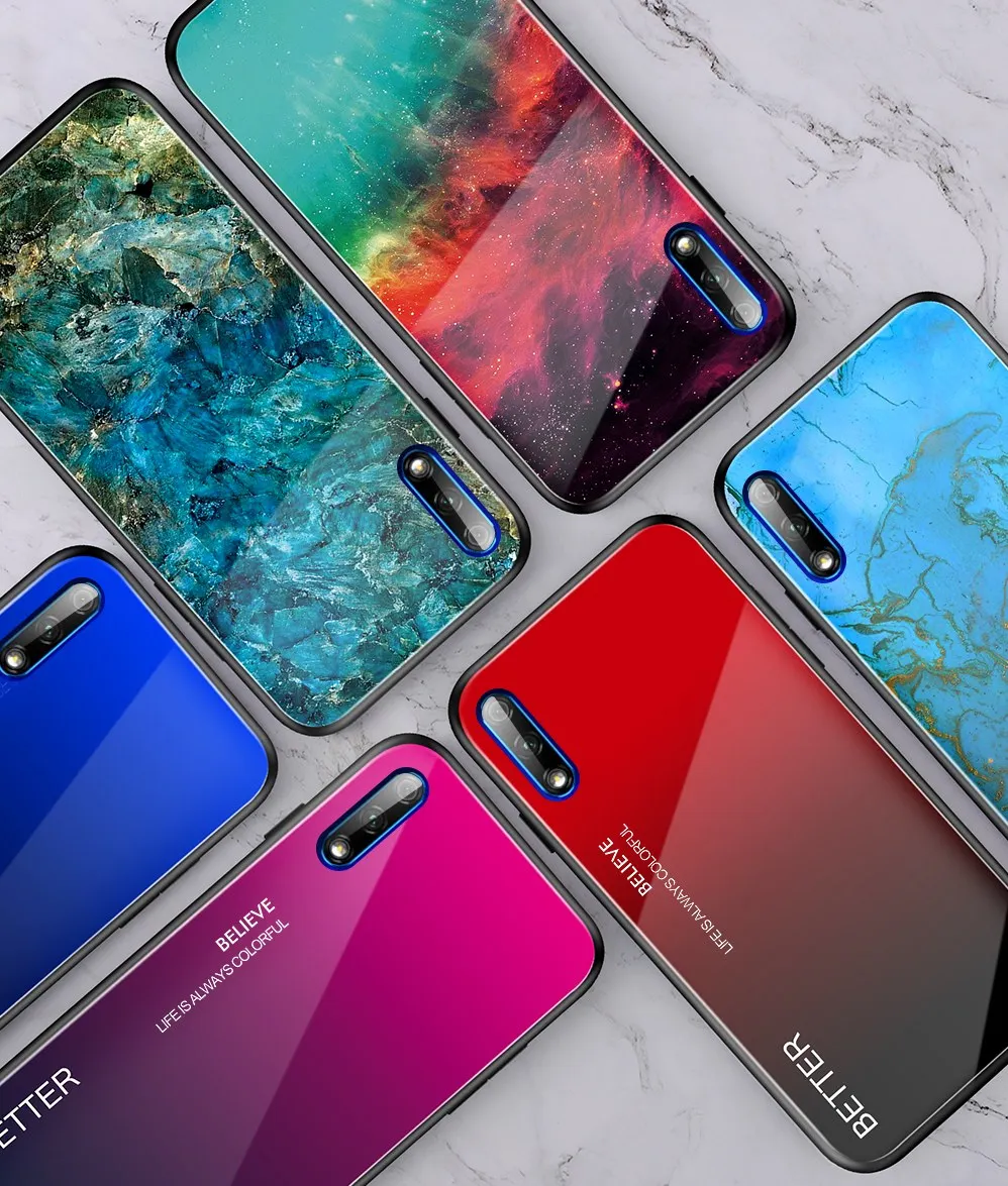 Чехол для huawei Honor 9X Pro 10i 20i P Smart Z Y6 Y9 Prime чехол с мраморным покрытием из закаленного стекла для huawei Honor 20 Pro 8A чехол