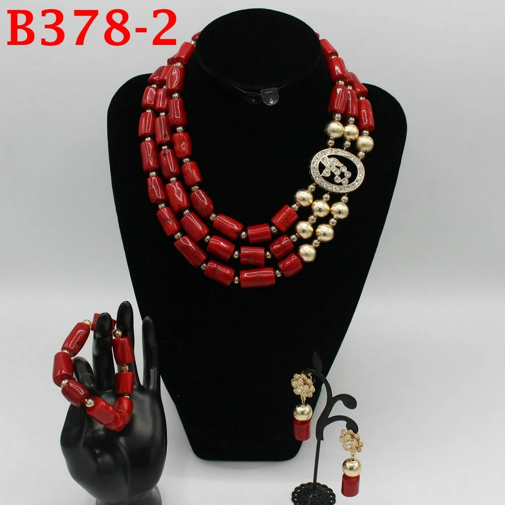 

Beautiful Indian Bridal Coral Statement Necklace Set Wedding Nigerian Coral Beads Necklace Set Women Jewelry Set B378-1