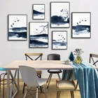 Природа живописи тушью птицы дерево горы, Настенная картина с изображением пейзажа Плакаты печатает фотографии для Гостиная Украшения в спальню