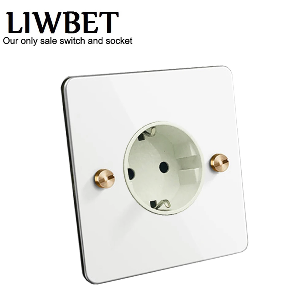 LIWBET настенная розетка стандарта ЕС и белая панельная из нержавеющей